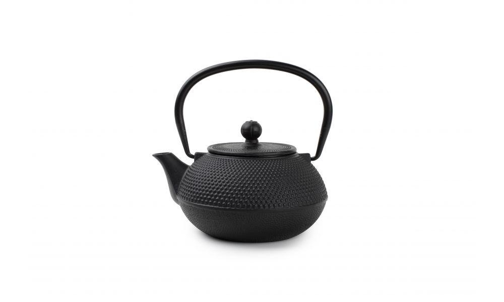 Teekanne Gusseisen 80 cl + Edelst. Filter - schwarz